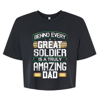 Proud Soldier Veteran Fathers Day Christmas Birthday Gift Bella+Canvas Jersey Crop Tee