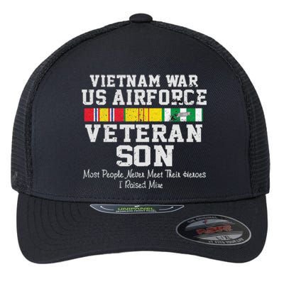 Proud Son Vietnam War Veteran Son Veteran's Day Gift Flexfit Unipanel Trucker Cap