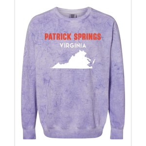 Patrick Springs Virginia Usa State America Travel Virginian Gift Colorblast Crewneck Sweatshirt