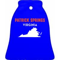 Patrick Springs Virginia Usa State America Travel Virginian Gift Ceramic Bell Ornament