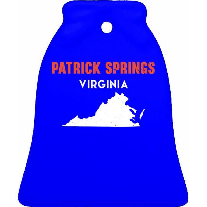 Patrick Springs Virginia Usa State America Travel Virginian Gift Ceramic Bell Ornament