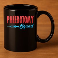 Phlebotomy Squad Veins Syringe Phlebotomist Needle Gift 11oz C Handle Ceramic Mug