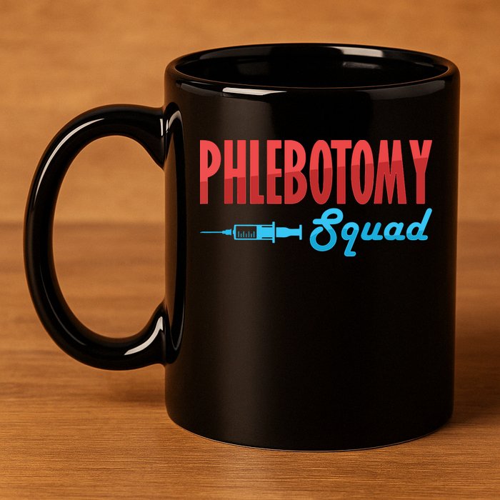 Phlebotomy Squad Veins Syringe Phlebotomist Needle Gift 11oz C Handle Ceramic Mug