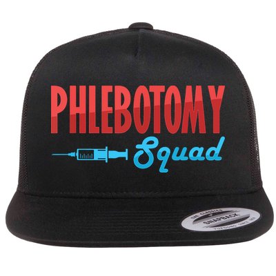 Phlebotomy Squad Veins Syringe Phlebotomist Needle Gift Flatbill Hat