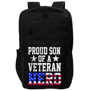 Proud Son Veteran Hero American Flag America Patriotic Gift Impact Tech Backpack