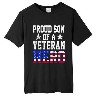 Proud Son Veteran Hero American Flag America Patriotic Gift Tall Fusion ChromaSoft Performance T-Shirt