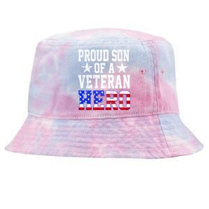 Proud Son Veteran Hero American Flag America Patriotic Gift Tie-Dyed Bucket Hat