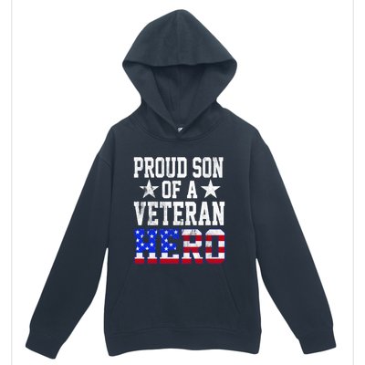 Proud Son Veteran Hero American Flag America Patriotic Gift Urban Pullover Hoodie