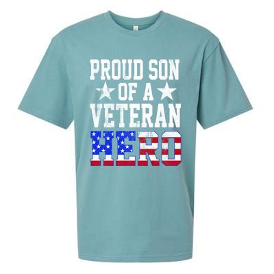 Proud Son Veteran Hero American Flag America Patriotic Gift Sueded Cloud Jersey T-Shirt