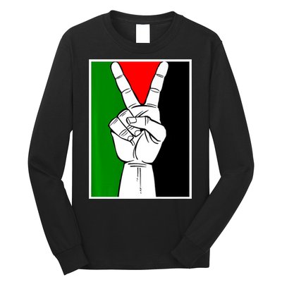 Palestine Support Victory Symbol Free Palestine Palestinian Long Sleeve Shirt