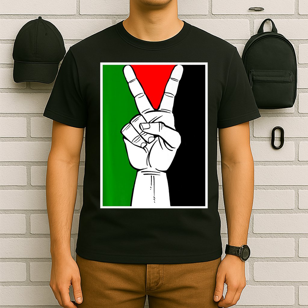Palestine Support Victory Symbol Free Palestine Palestinian T-Shirt