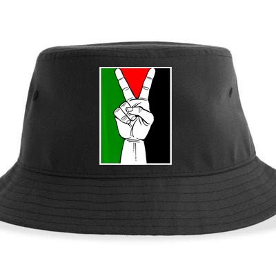 Palestine Support Victory Symbol Free Palestine Palestinian Sustainable Bucket Hat