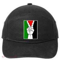 Palestine Support Victory Symbol Free Palestine Palestinian 7-Panel Snapback Hat