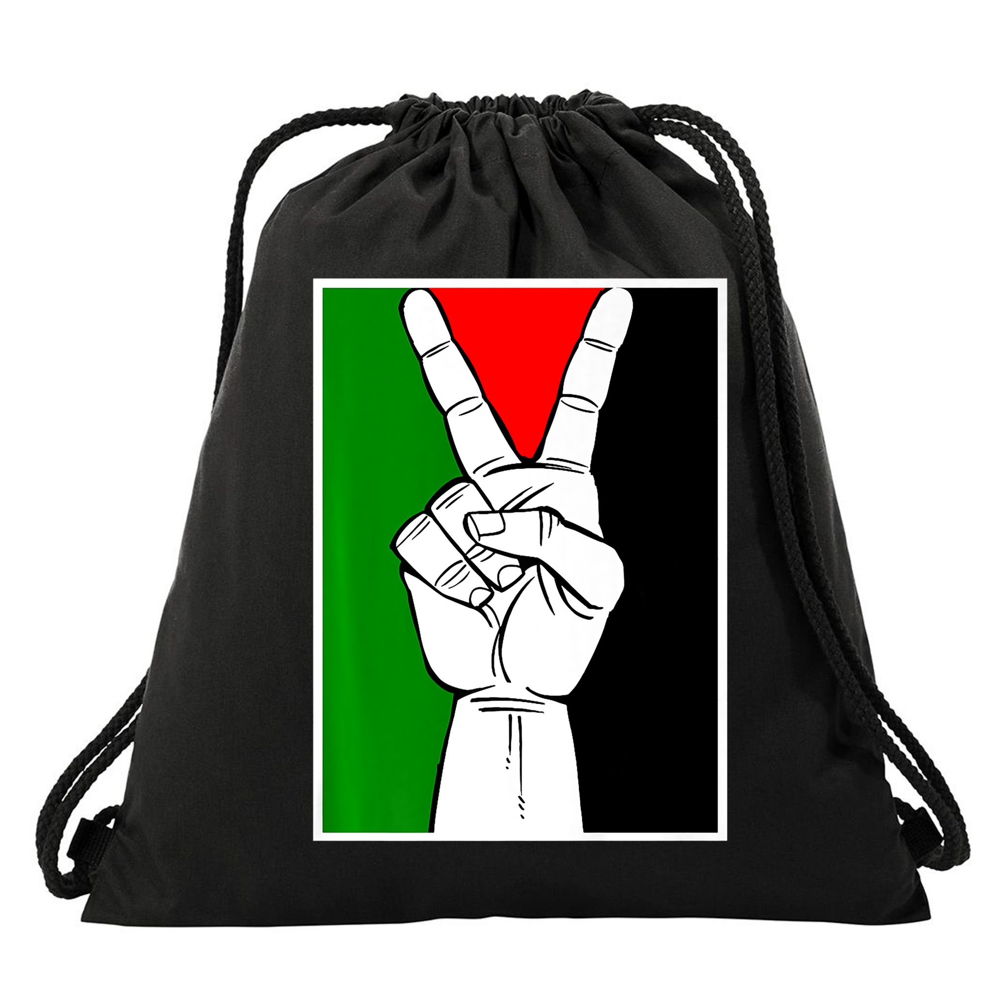 Palestine Support Victory Symbol Free Palestine Palestinian Drawstring Bag