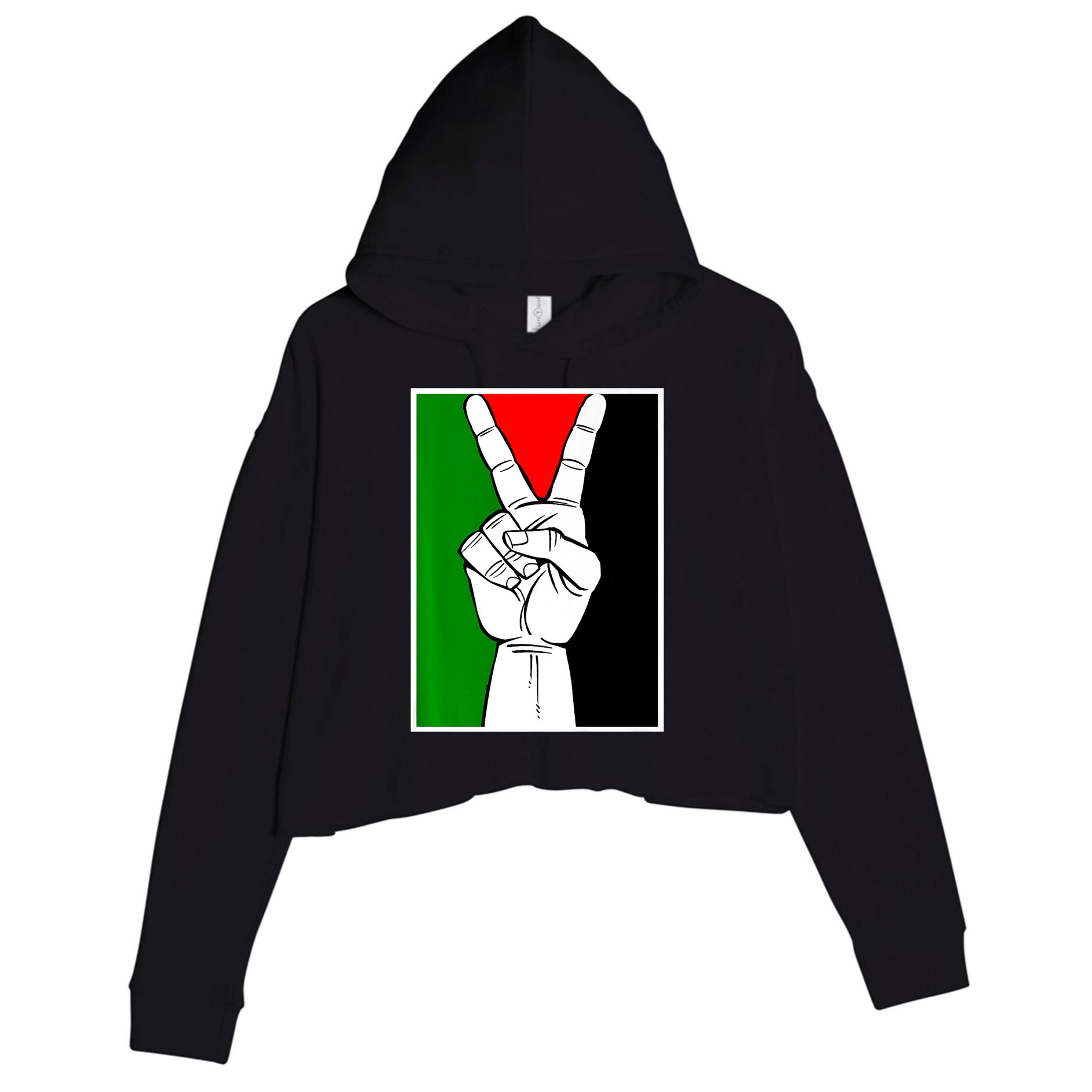 Palestine Support Victory Symbol Free Palestine Palestinian Crop Fleece Hoodie