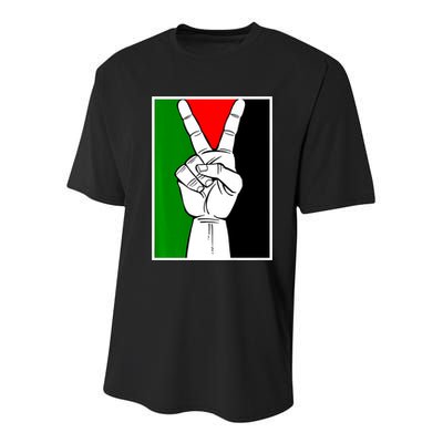 Palestine Support Victory Symbol Free Palestine Palestinian Youth Performance Sprint T-Shirt