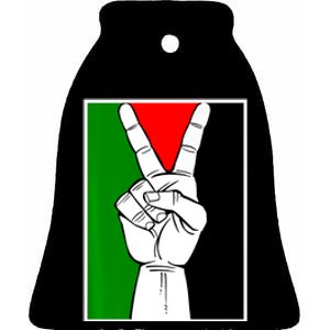 Palestine Support Victory Symbol Free Palestine Palestinian Ceramic Bell Ornament