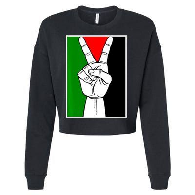 Palestine Support Victory Symbol Free Palestine Palestinian Cropped Pullover Crew