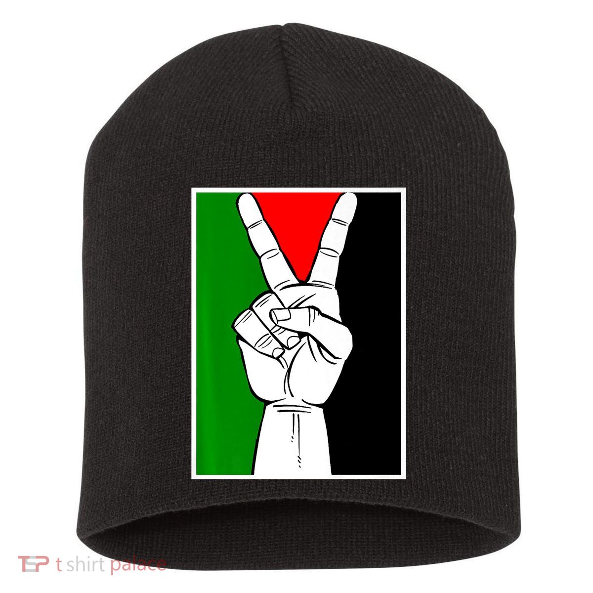 Palestine Support Victory Symbol Free Palestine Palestinian Short Acrylic Beanie