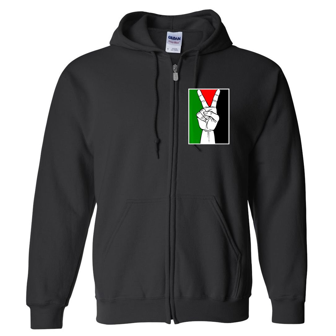 Palestine Support Victory Symbol Free Palestine Palestinian Full Zip Hoodie