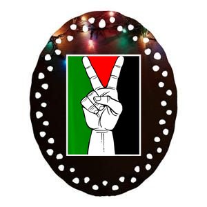 Palestine Support Victory Symbol Free Palestine Palestinian Ceramic Oval Ornament