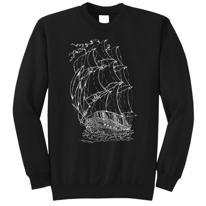 Pirate Ship Vintage Retro Nautical Sailing Boat Captain Sweatshirt