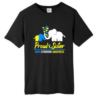 Proud Sister World Down Syndrome Awareness Day Elephant T21 Tall Fusion ChromaSoft Performance T-Shirt