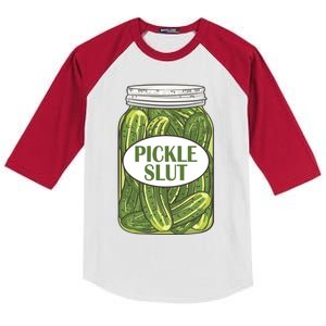 Pickle Slut Who Loves Pickles Apaprel Kids Colorblock Raglan Jersey