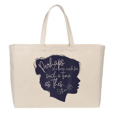 Perhaps She Was Made For Such A Time As This Christianity Cotton Canvas Jumbo Tote