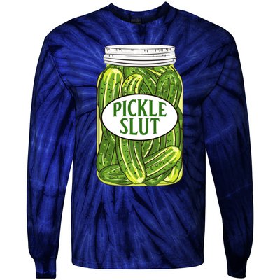 Pickle Slut Who Loves Pickles Apaprel Tie-Dye Long Sleeve Shirt