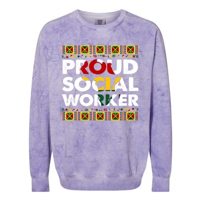 Proud Social Worker Black History Month Africa Melanin Pride Meaningful Gift Colorblast Crewneck Sweatshirt