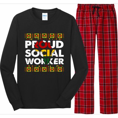 Proud Social Worker Black History Month Africa Melanin Pride Meaningful Gift Long Sleeve Pajama Set