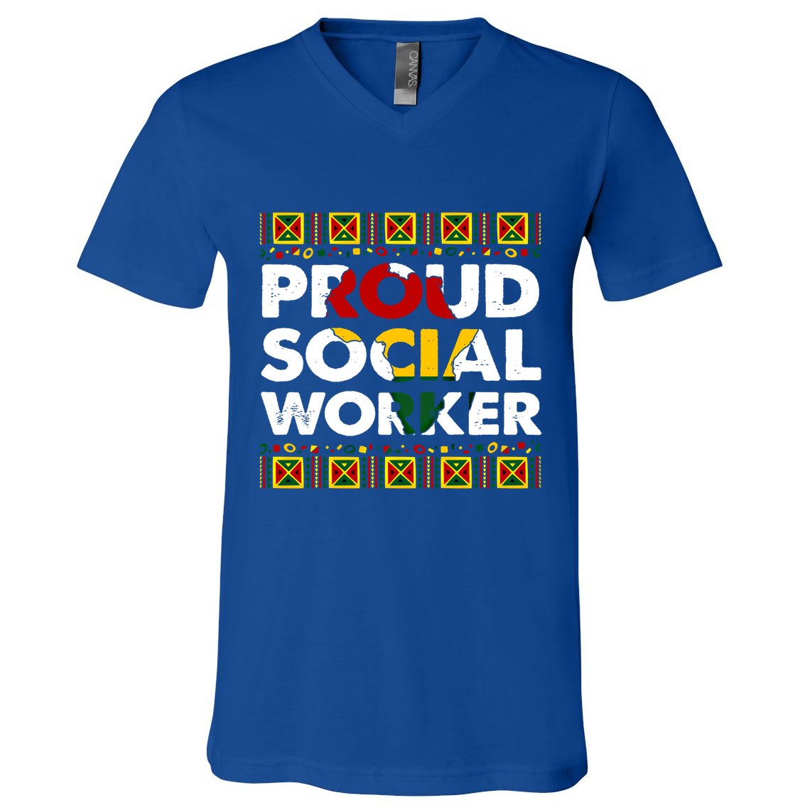 Proud Social Worker Black History Month Africa Melanin Pride Meaningful Gift V-Neck T-Shirt