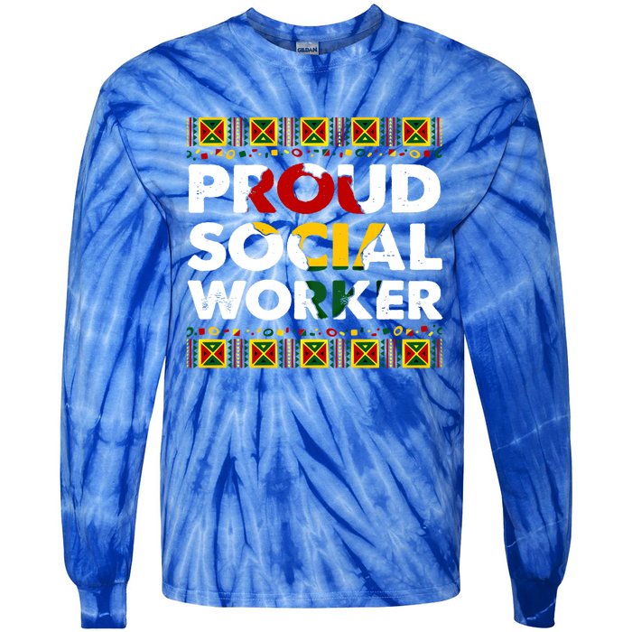 Proud Social Worker Black History Month Africa Melanin Pride Meaningful Gift Tie-Dye Long Sleeve Shirt