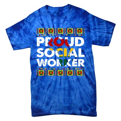 Proud Social Worker Black History Month Africa Melanin Pride Meaningful Gift Tie-Dye T-Shirt