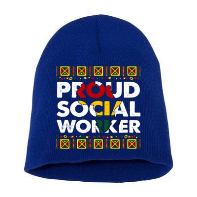 Proud Social Worker Black History Month Africa Melanin Pride Meaningful Gift Short Acrylic Beanie