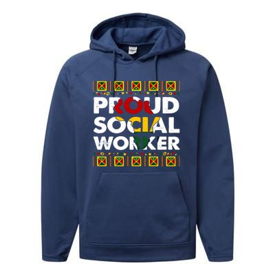 Proud Social Worker Black History Month Africa Melanin Pride Meaningful Gift Performance Fleece Hoodie