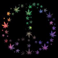 Peace Sign Weed Marijuana Leaves Watercolor Hippie Cannabis Gift Doggie Tank