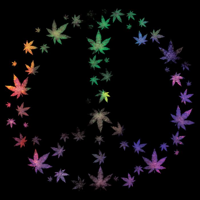 Peace Sign Weed Marijuana Leaves Watercolor Hippie Cannabis Gift Doggie Tank