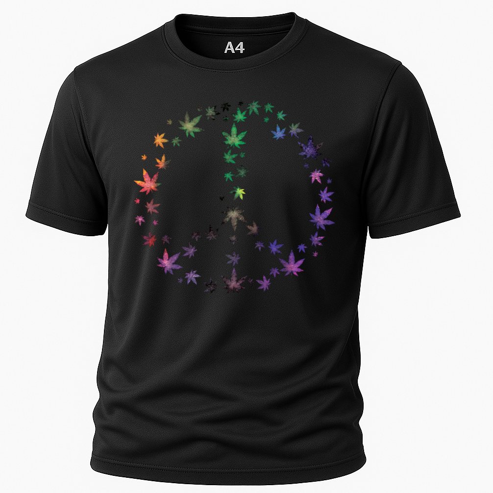 Peace Sign Weed Marijuana Leaves Watercolor Hippie Cannabis Gift Performance Shirt