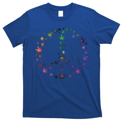 Peace Sign Weed Marijuana Leaves Watercolor Hippie Cannabis Gift T-Shirt