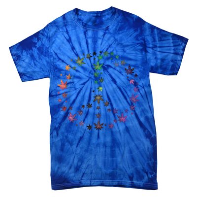 Peace Sign Weed Marijuana Leaves Watercolor Hippie Cannabis Gift Tie-Dye T-Shirt