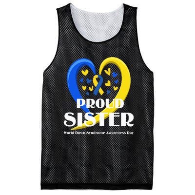 Proud Sister World Down Syndrome Awareness Day Gifts Mesh Reversible Basketball Jersey Tank