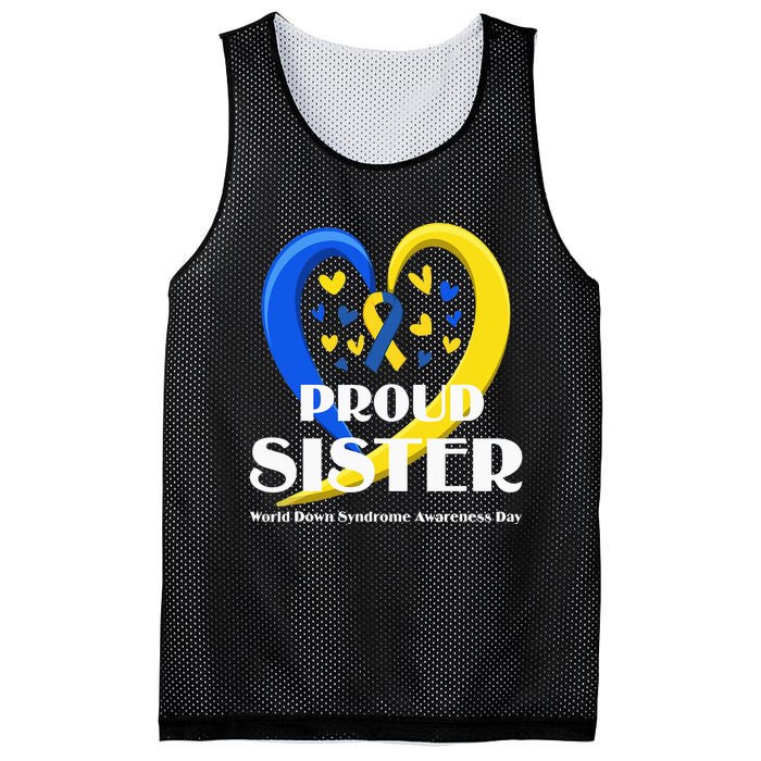 Proud Sister World Down Syndrome Awareness Day Gifts Mesh Reversible Basketball Jersey Tank