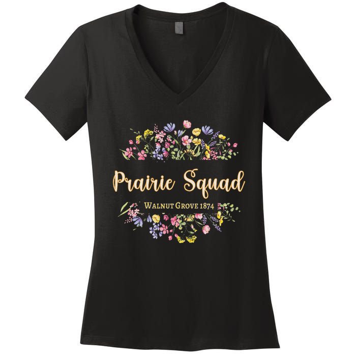 Prairie Squad Walnut Grove Minnesota Mn Usa Wildflowers Women's V-Neck T-Shirt