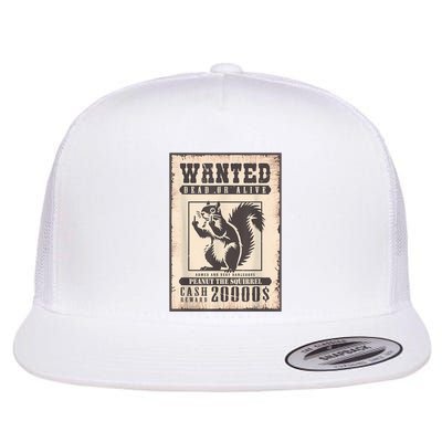 Peanut Squirrel Wanted Flat Bill Trucker Hat