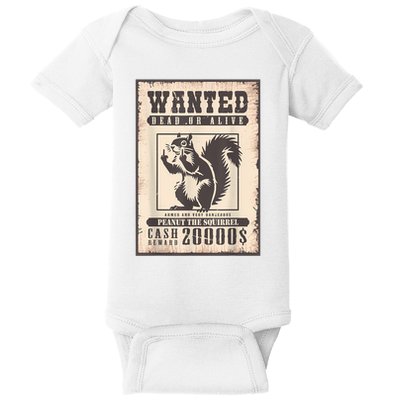 Peanut Squirrel Wanted Baby Bodysuit