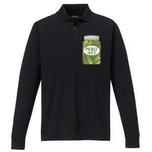 Pickle Slut Who Loves Pickles Apaprel Performance Long Sleeve Polo