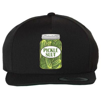 Pickle Slut Who Loves Pickles Apaprel Wool Snapback Cap