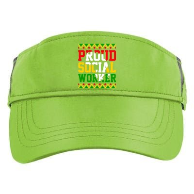 Proud Social Worker Black History Month Juneteenth Afro Gift Adult Drive Performance Visor